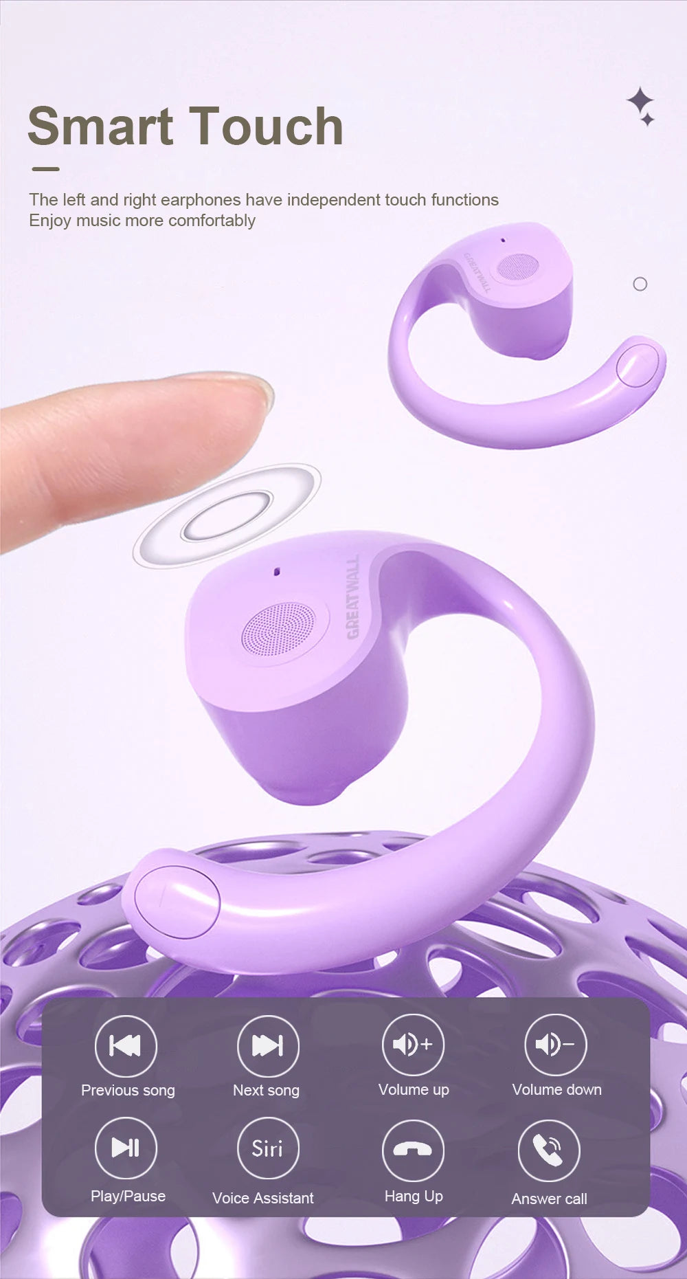 Hanyx Translator Earbuds (Purple) – Fluent by Design Breaking Language Barriers with Your Voice Across the World