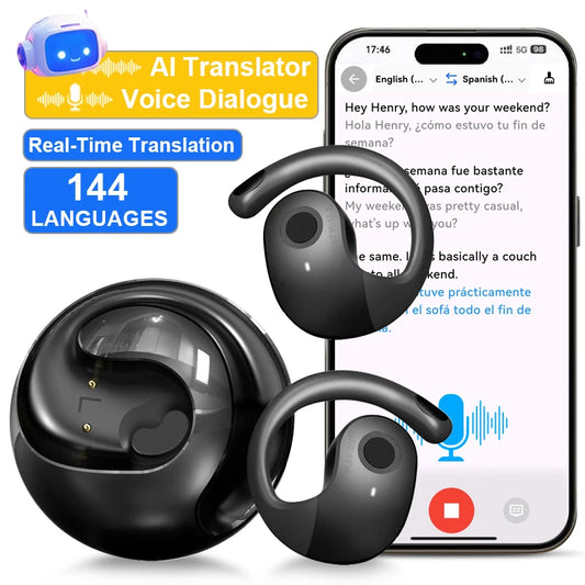 Hanyx Translator Earbuds (Black) – Fluent by Design Breaking Language Barriers with Your Voice Across the World