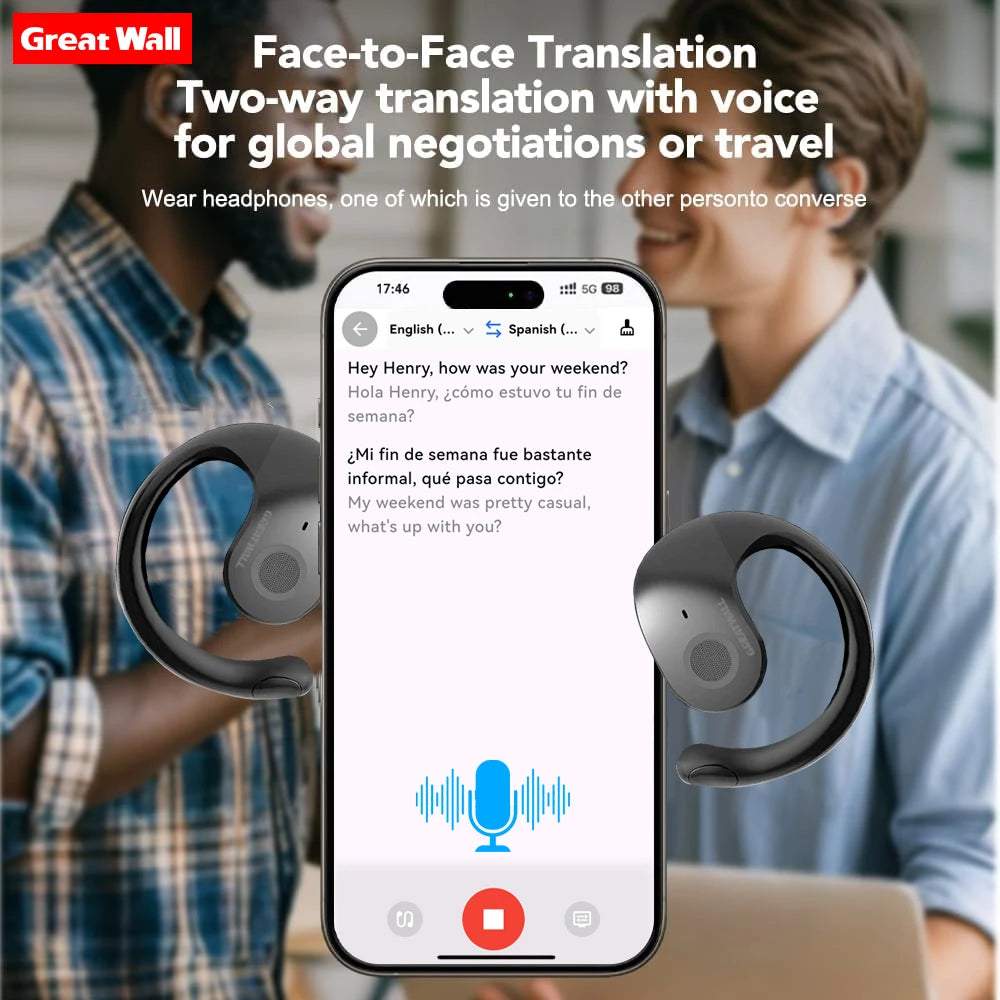 Hanyx Translator Earbuds (Black) – Fluent by Design Breaking Language Barriers with Your Voice Across the World